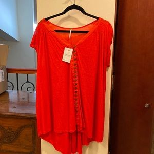 NWT free people mixed media top